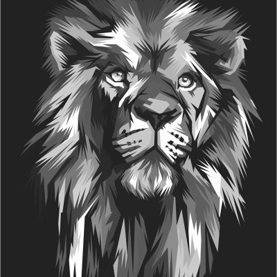 постеры Серый лев