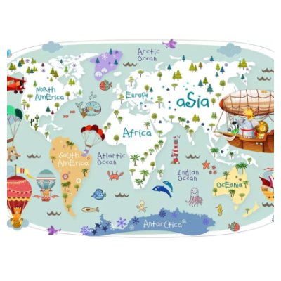 Карта мира в мятной гамме