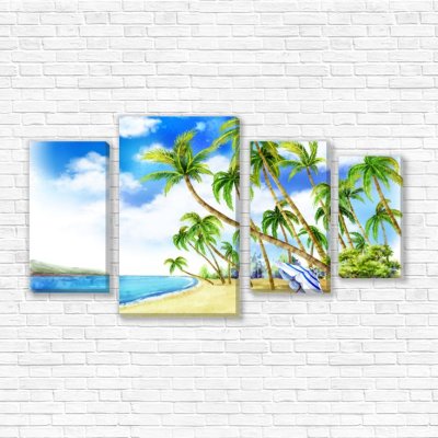 модульные картины Пальмовый  пляж