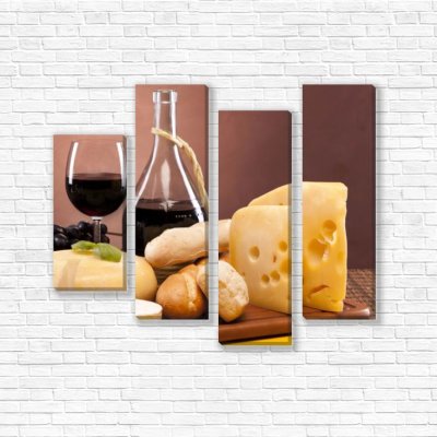 модульные картины Вино и сыр
