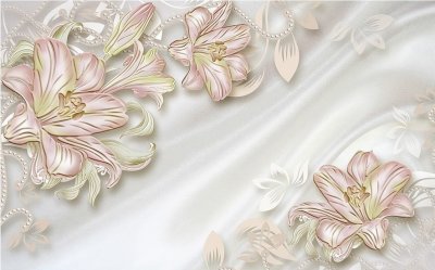 фотообои Серебристо-розовые лилии